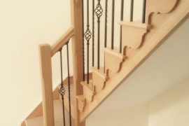 CUT STRING STAIR WITH CAST IRON SPINDLES
